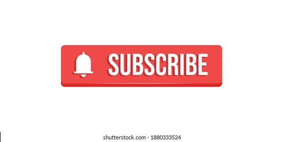 Subscribe click button with bell icon. Video social media platform.