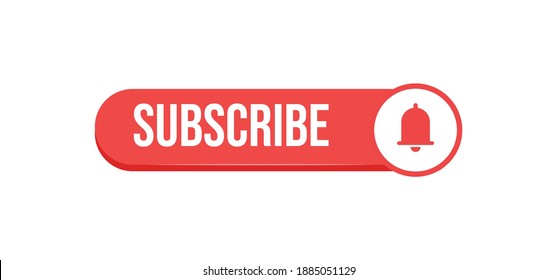 Subscribe click button with bell icon. Video social media platform.