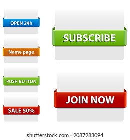 Subscribe. - Colored title design. - Vector Graphic  Element.