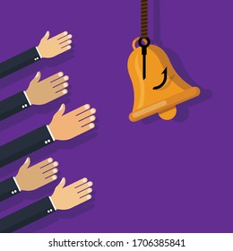 abonnieren Konzept - Händchen, die sich ausbreiten, um an den Haken zu kommen.Conceptual Vektorillustration Illustration in flachem Design.Einzeln auf dem Hintergrund.