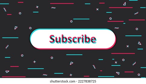 Subscribe. The concept of social networks, followers. Glitch background. Vector illustration