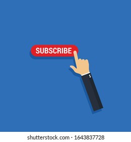 subscribe concept.blue bacikground.flat design.modern vector illustration