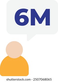 Subscribe Count Data Icon Vector Flat Illustration