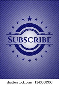 Subscribe emblem with jean texture