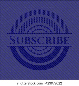 Emblema de suscripción con textura jean