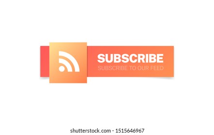 Subscribe Feed Modern Web Buttons