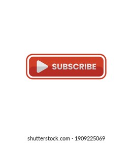 Subscribe flat icon vector. Subscriber button for youtube channel.