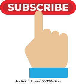 Subscribe Follow Button Icon Vector Flat Illustration