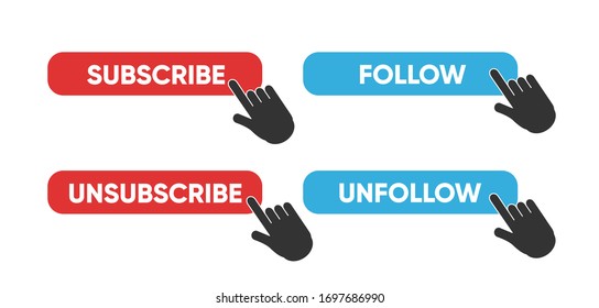 Subscribe and Follow button Vector Template vector Design