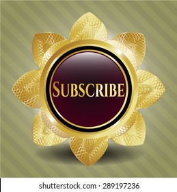 Subscribe gold shiny badge