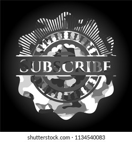 Subscribe grey camo emblem
