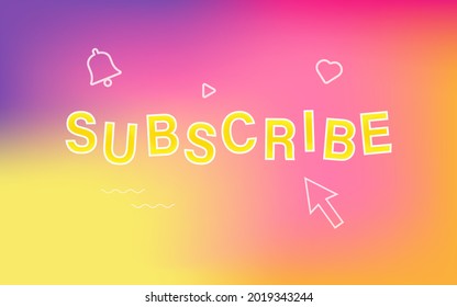 Suscribirse. Fondo holográfico. Adecuado para fondo, página de inicio, ui, web, banner, botón, plantilla, aplicación móvil, afiche. Ilustración vectorial.