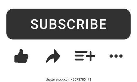 Subscribe icon button, bell icon. Notification icon button and hand cursor click. Red button subscribe element for social media, marketing, channel, website, mobile app. Vector illustration eps10