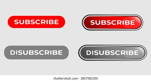 Subscribe icon button with different shapes. best for your clipart content.