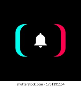 Subscribe Icon. Duotone. Bell  Button. Social Media Vector Illustration On Black Background 