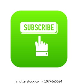 Subscribe icon green vector isolated on white background