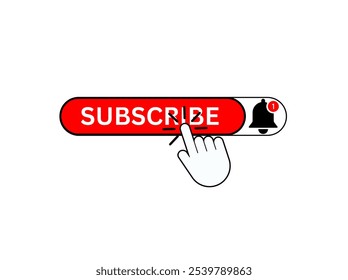 Ícone Subscribe com mão Clique Vetor Ilustração Imagem Stock de alta qualidade em Shutterstock