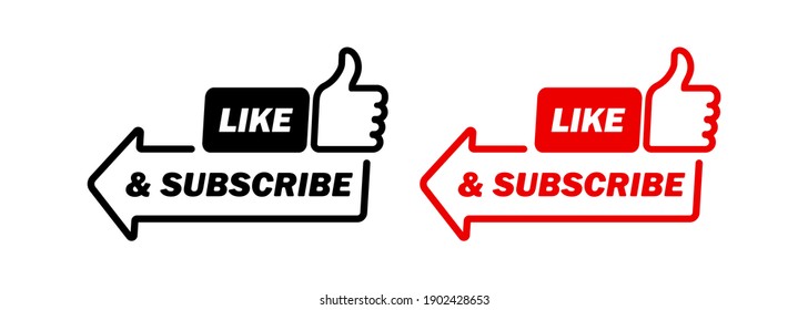 Subscribe icon. Like and subscribe button. Social media concept. Vector EPS 10. Isolated on white background