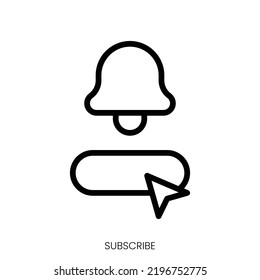 icono de suscripción. Diseño De Estilo De Arte De Línea Aislado En Fondo Blanco