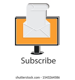 Subscribe icon on white background. Creative idea design use for project. Flat vector illustration for template, web page, brochure or presentation.