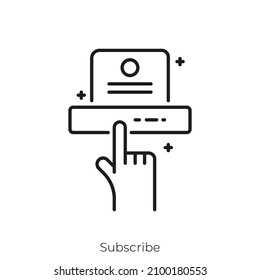 Subscribe icon. Outline style icon design isolated on white background