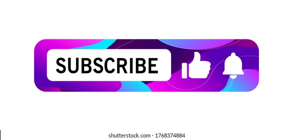 Abonnieren Sie das Symbol für die Form. Farbe Button abonnieren Sie Kanal, Blog. Logo für soziale Medien Vektorgrafik. Einzeln auf weißem Hintergrund.