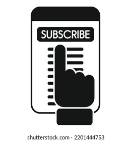 Abonnez-vous à l'icône image vectorielle simple. Message électronique. Lettre de bouton