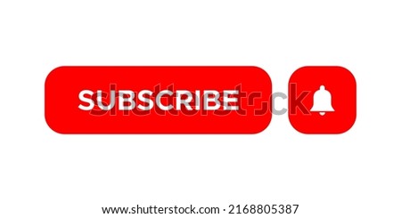 Subscribe icon vector with bell on square button