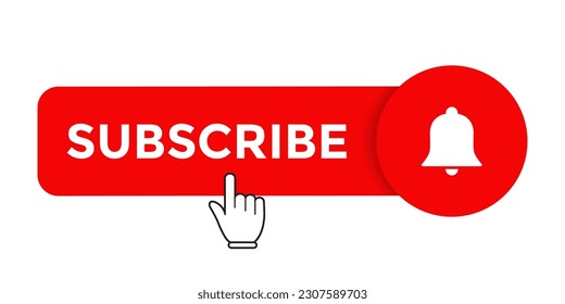 Subscribe icon vector. Element for promote Youtube channel