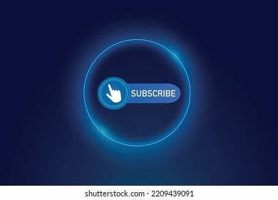 subscribe icon vector illustration with blue background  