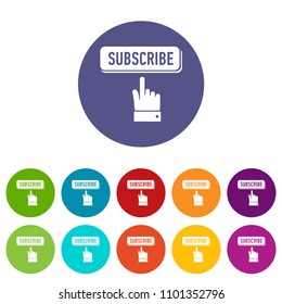 Subscribe icons color set vector for any web design on white background
