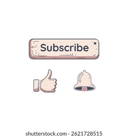 Subscribe, Like, Bell icon Vector