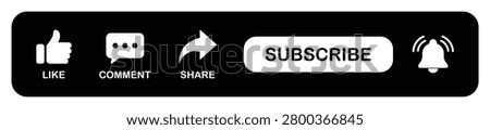 Subscribe, like, comment, share, notification, subscriber, channel, audience, creator and content icons for social media promotion and video engagement.
