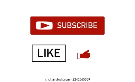Subscribe and like labels red color