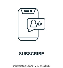 Subscribe line icon. Monochrome simple Subscribe outlineicon for templates, web design and infographics
