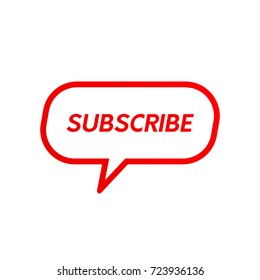 Subscribe linear banner. Social media web icon sign.