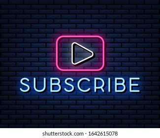 Subscribe Neon Sign Vector Illustration Stock Vector (Royalty Free ...