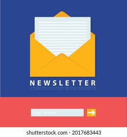 subscribe newsletter, email marketing system, vector illustration