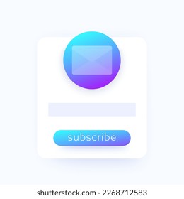 suscripción a un formulario de boletín, diseño vectorial ui