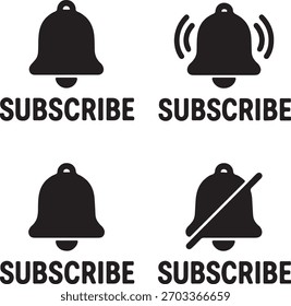 Iconos de campana de notificación de Suscribirse para alertas y Botones de redes sociales