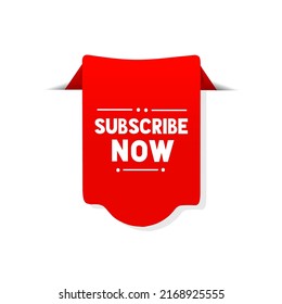 Subscribe Now - Banner, Label, Ribbon design. Subscription service. social media post. Flat style vector. 