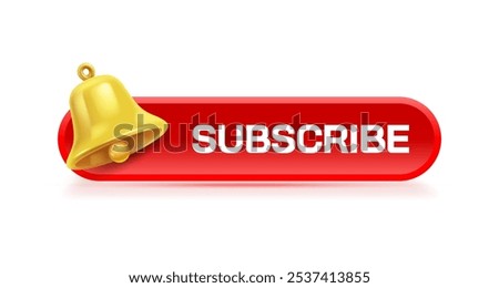 Subscribe now, bell notification for new content. Vector illustration