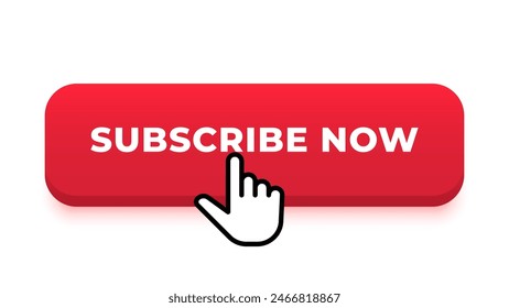 Subscribe now button design. Subscribe and follow me button for your youtube channel vector