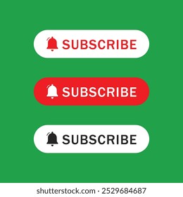 Subscribe now button design. subscribe and follow me button. button with bell. subscribe button set icon. vector icon