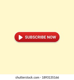 botón Suscribirse ahora con color rojo para el material del sitio web y la interfaz de usuario