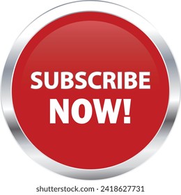 Subscribe now Button, Subscribe now sign vector, Subscribe now Red icon