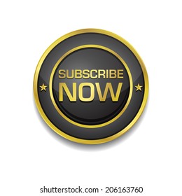 Subscribe Now Glossy Shiny Circular Vector Button