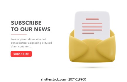 Subscribe now to our newsletter. UI UX design with text box and subscribe button template. Vector illustration