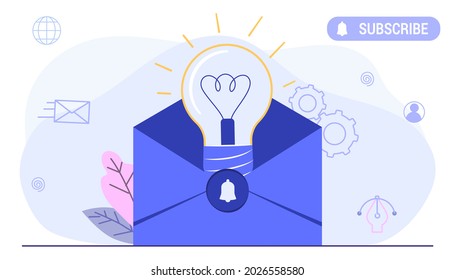 Subscribe Now Our Newsletter Vector Illustration With Tiny People Working Envelope Email Subscribe Concept Email Marketing System News Webpage  Information About Events Activities Company Information