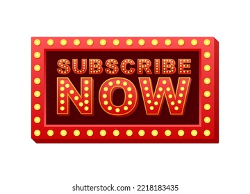 Subscribe now. Social media element. Vector stock illustration.